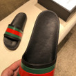 Gucci Web Black Rubber Slide Sandal