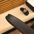 Gucci Vertical Stripes With Web Interlocking G Slide Sandal Black Red