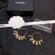 Chanel Rhinestone-Embellished Logo-Lettering Earrings