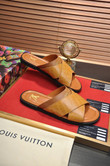 Louis Vuitton Foch Mule Slides In Tan And Brown