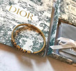 Dior Antique Gold 'Jadior' Signature Cuff Bracelet