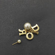 Dior Women Tribales Earring Gold-Finish Metal And White Resin Pearls
