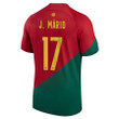 Portugal National Team Qatar World Cup 2022-23 João Mário #17 Home Jersey, Youth