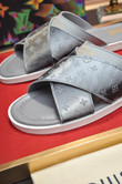 Louis Vuitton Monogram Fouch Mule Slides In Silver