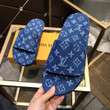 Louis Vuitton Denim Waterfront Mule Sandals In Blue