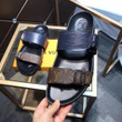 Louis Vuitton Bom Dia Mules Double Strap Sandals In Black And Brown