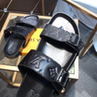 Louis Vuitton Bom Dia Mules Double Strap Sandals In Black And Grey