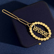 Dior Antique Gold J’Adior Oval Hair Pin Crystals