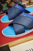 Louis Vuitton Foch Mule Slides In Light Blue And Navy