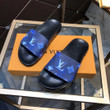 Louis Vuitton Waterfront Mules Slides In Navy Blue And Black