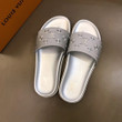 Louis Vuitton Monogram Silver Slide Sandals