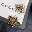Gucci Bee Brooch In Antique Gold With Interlocking G