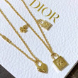 Dior Double Chain Necklace Gold-Finish Metal Icons