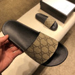 Gucci Beige Gg Supreme Slide Sandal