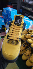 Nike Air Jordan 4 Yellow Black Sneakers Shoes