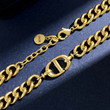 Dior CD Navy Choker Necklace Gold-Finish Metal