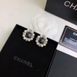Chanel Crystal And Pearl With Black Stone Earrings