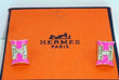 Hermes H Signature Crystal Earrings In Blue/ Rose/ Pale Pink/ Green