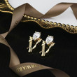 Versace Virtus Stud Earrings With Crystal At Face