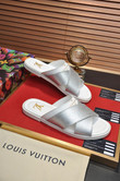 Louis Vuitton Foch Mule Slides In Silver And White