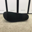 Gucci Half Slide In Navy With Net Web And Bees