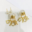Dior Tribales Clip Earrings With DIOR Letters In Yellow Gold