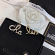 Chanel Strass Cha And Nel Letter Earrings