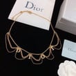 Dior Chain Crystals Necklace With DIOR Letter Charm