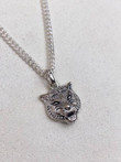 Gucci Feline Head Necklace In Silver Metal