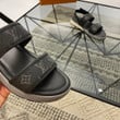 Louis Vuitton Black Monogram Canvas And Leather Back Strap Sandals