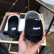 Gucci Horizontal Stripes Slides In Black Red And White