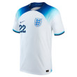 England National Team FIFA World Cup Qatar 2022 Patch Jude Bellingham #22 Home Jersey, Youth
