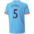Stones #5 Manchester City Men 2022/23 Home Jersey - Sky Blue
