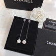 Chanel Chain Strass Ball Drop Dangle Earrings