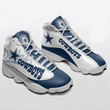 Dallas Football Team Air Jordan 13 Sneaker Shoes In White Blue