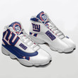 NY Giant Air Jordan 13 3D Sneakers Shoes In White Blue