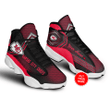 KC Chief Custom Name On Red/Black Ombre Red Air Jordan 13 Shoes