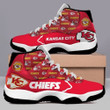 KC Chief Logo With Lettering On Red/White Air Jordan 13 Shoes