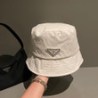 Prada Drill Bucket Hat In White