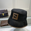 Fendi FF Patch Sewed Bucket Hat In Black