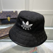 Adidas x Gucci GG Motif Bucket Hat In Black