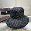 Gucci Dark Blue And Ivory Eco Washed Denim Wide Brim Hat