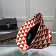 Prada Triangle Pattern Bucket Hat In Red/White