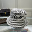Louis Vuitton Monogram And Stripe Pattern Bucket Hat In Black/White