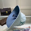 Louis Vuitton Monogram And Stripe Pattern Bucket Hat In Blue