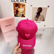 Miu Miu With Heart Shape Baseball Hat In Pink