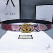 Gucci GG Belt With Double G Buckle Leather Belt In Purple