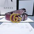 Gucci GG Belt With Double G Buckle Leather Belt In Purple