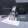 Dolce & Gabbana DG Crossover Logo Print Leather Belt In Black