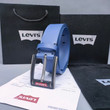 Levi's Logo Prong Closure Leather Belt In Blue